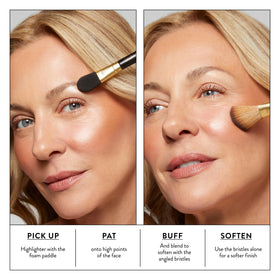 LAURA GELLER Dual-Ended Highlighter Brush with fluffy bristles
