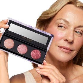 LAURA GELLER Geller's Greatest Blush Palette lifestyle scene with makeup