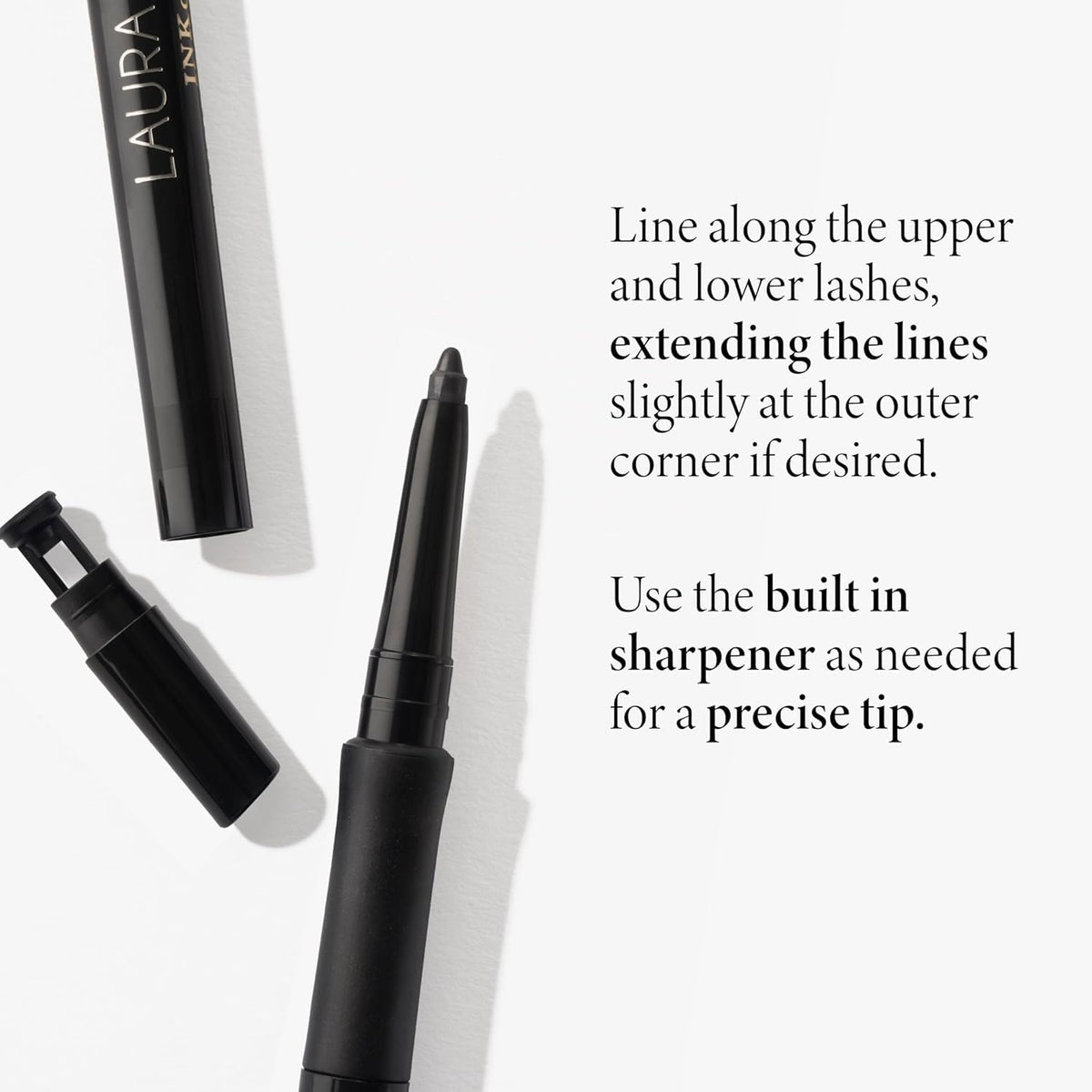 LAURA GELLER INKcredible Gel Eyeliner Waterproof Indigo Night applied to eyes