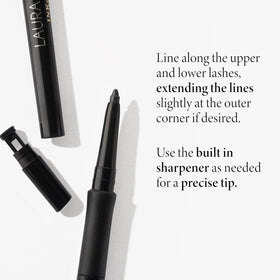 LAURA GELLER INKcredible Gel Eyeliner Waterproof Indigo Night applied to eyes