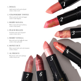 LAURA GELLER Italian Marble Sheer Hydrating Lipstick Al Fresco on model's lips