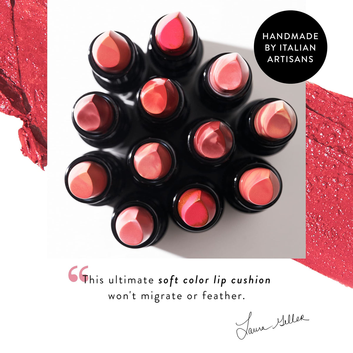 LAURA GELLER Italian Marble Sheer Hydrating Lipstick Al Fresco with other lip products