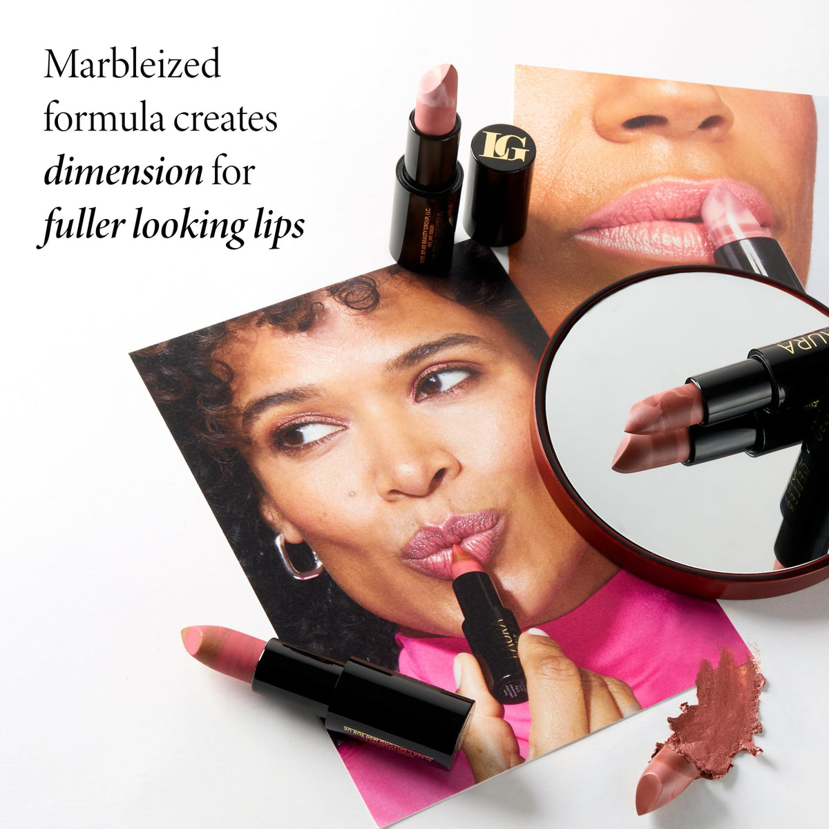 LAURA GELLER Italian Marble Sheer Lipstick Dolce in use