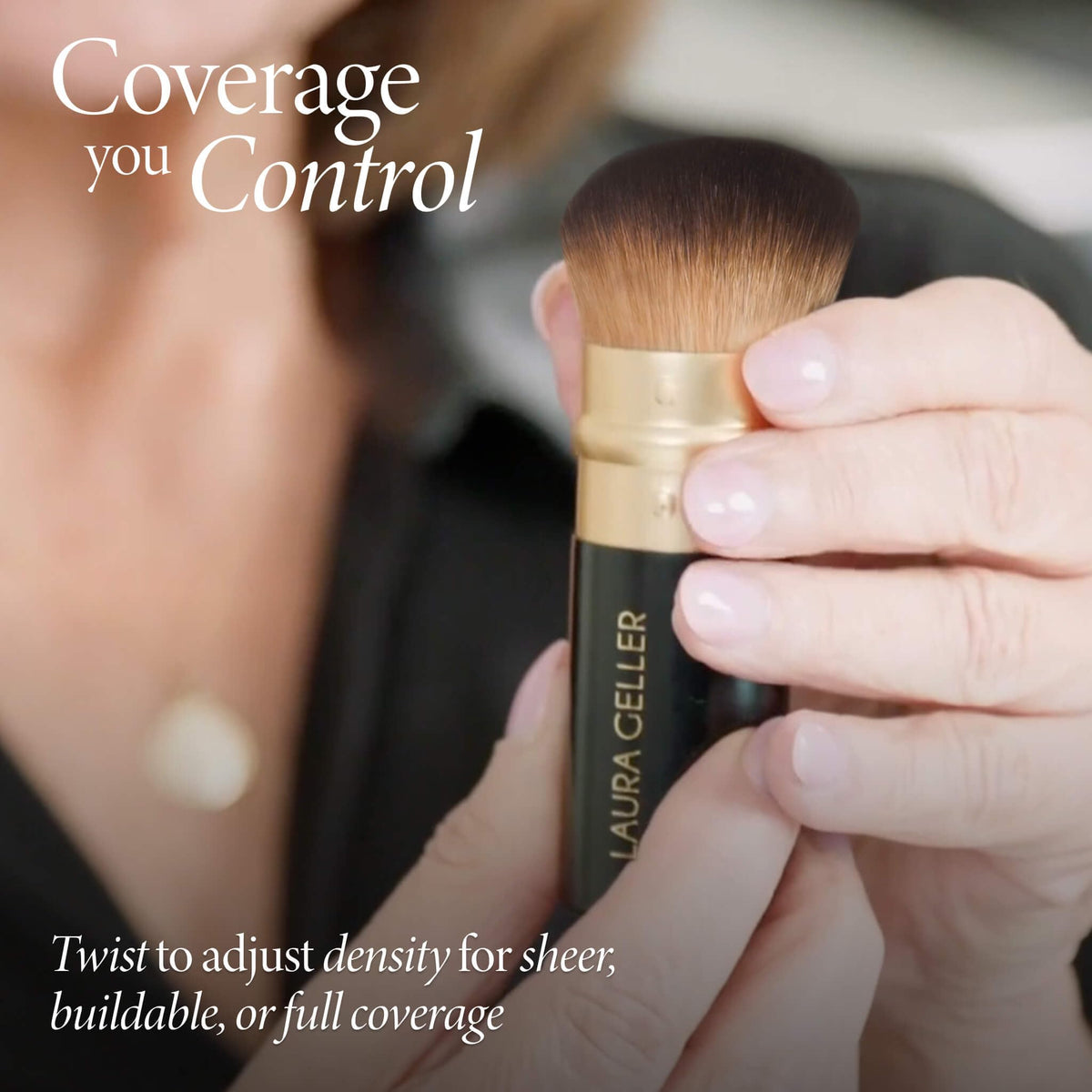 LAURA GELLER Kabuki Brush applying foundation on skin
