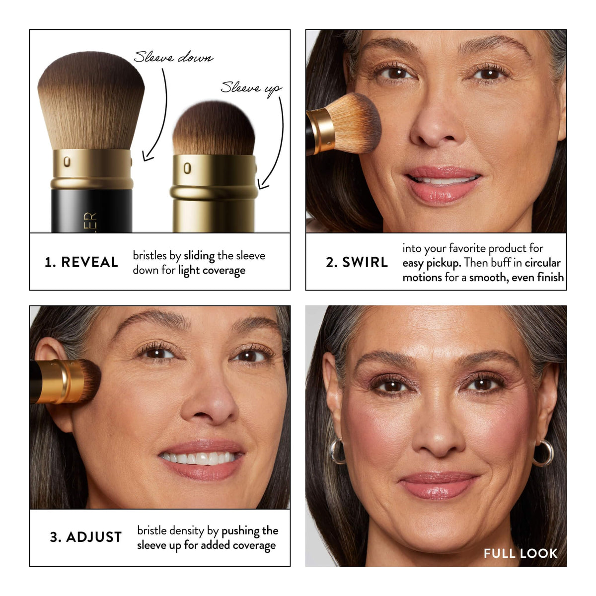 LAURA GELLER Kabuki Brush retractable feature close-up