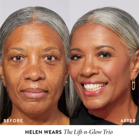 LAURA GELLER Lift-n-Glow Palette on a makeup vanity