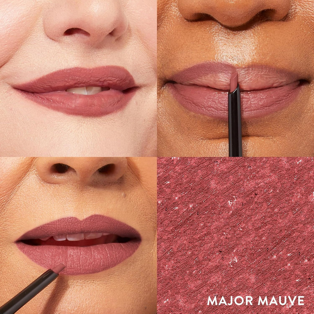 LAURA GELLER Modern Classic Lip Liner Major Mauve angled tip close-up