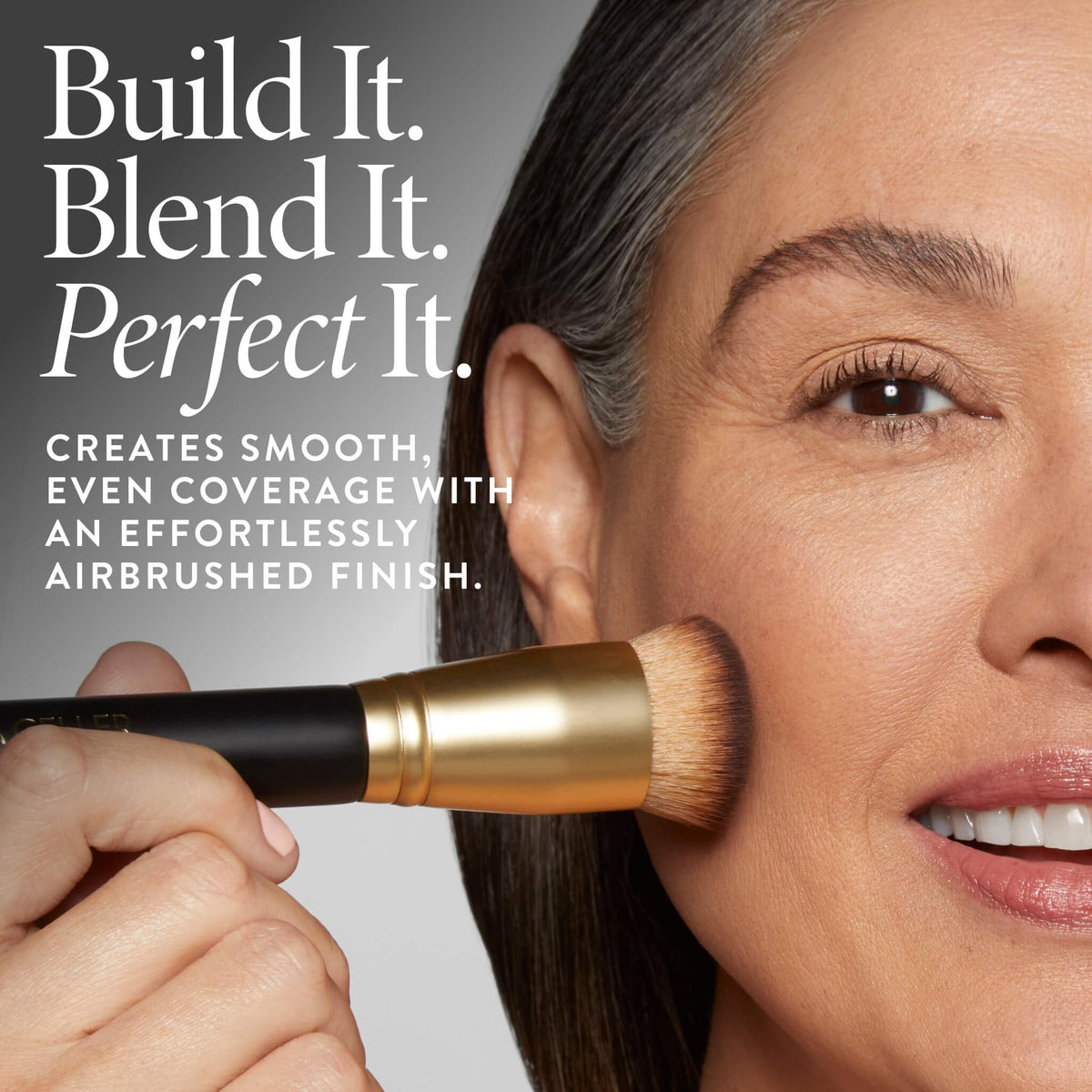 LAURA GELLER NEW YORK Full Coverage Foundation Blending Brush bristles close-up
