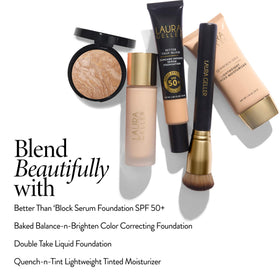LAURA GELLER NEW YORK Full Coverage Foundation Blending Brush with baked foundation