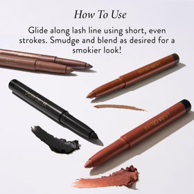 LAURA GELLER NEW YORK Kajal Eyeliner Deep Black applied on eyelid