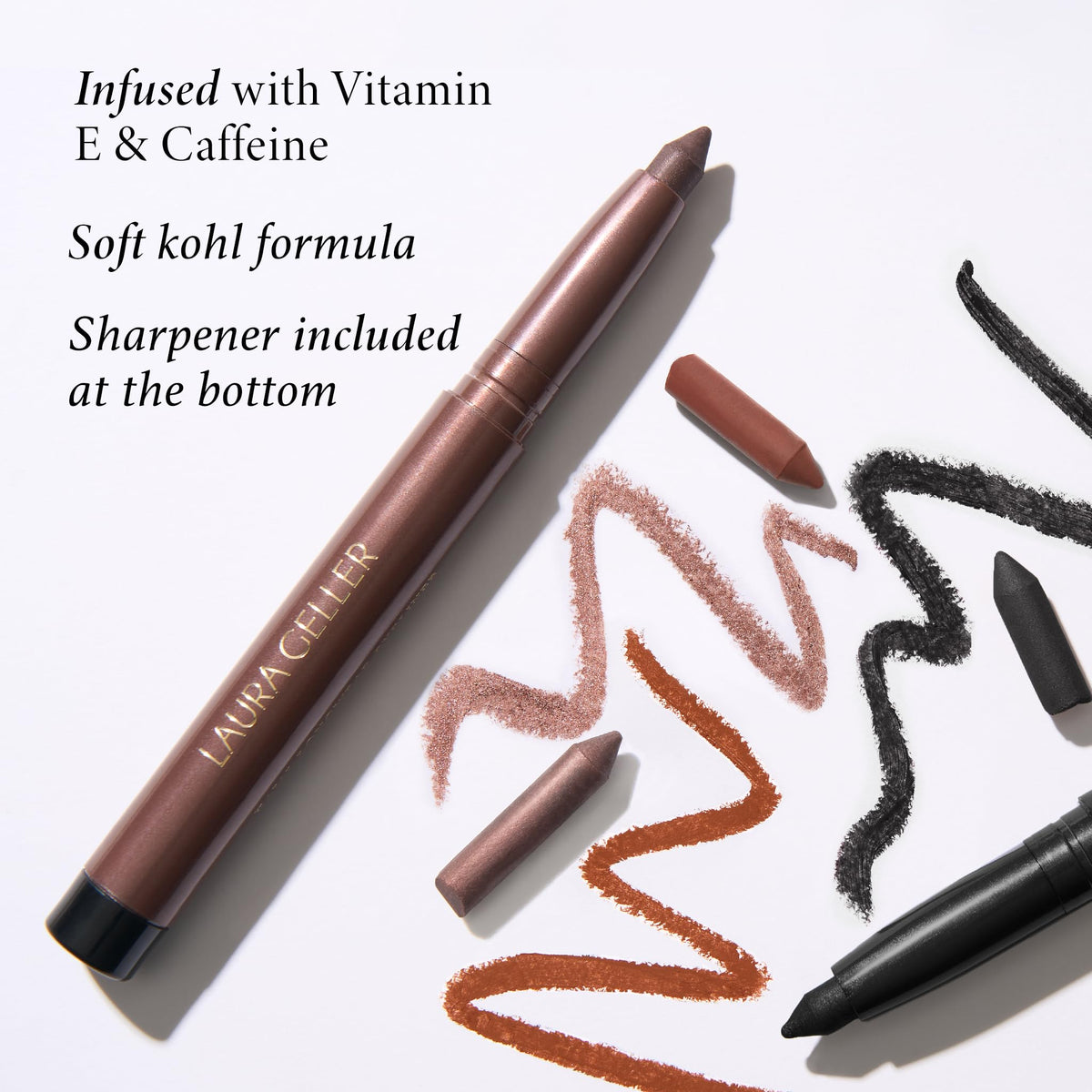 LAURA GELLER NEW YORK Kajal Eyeliner Deep Black pencil close-up