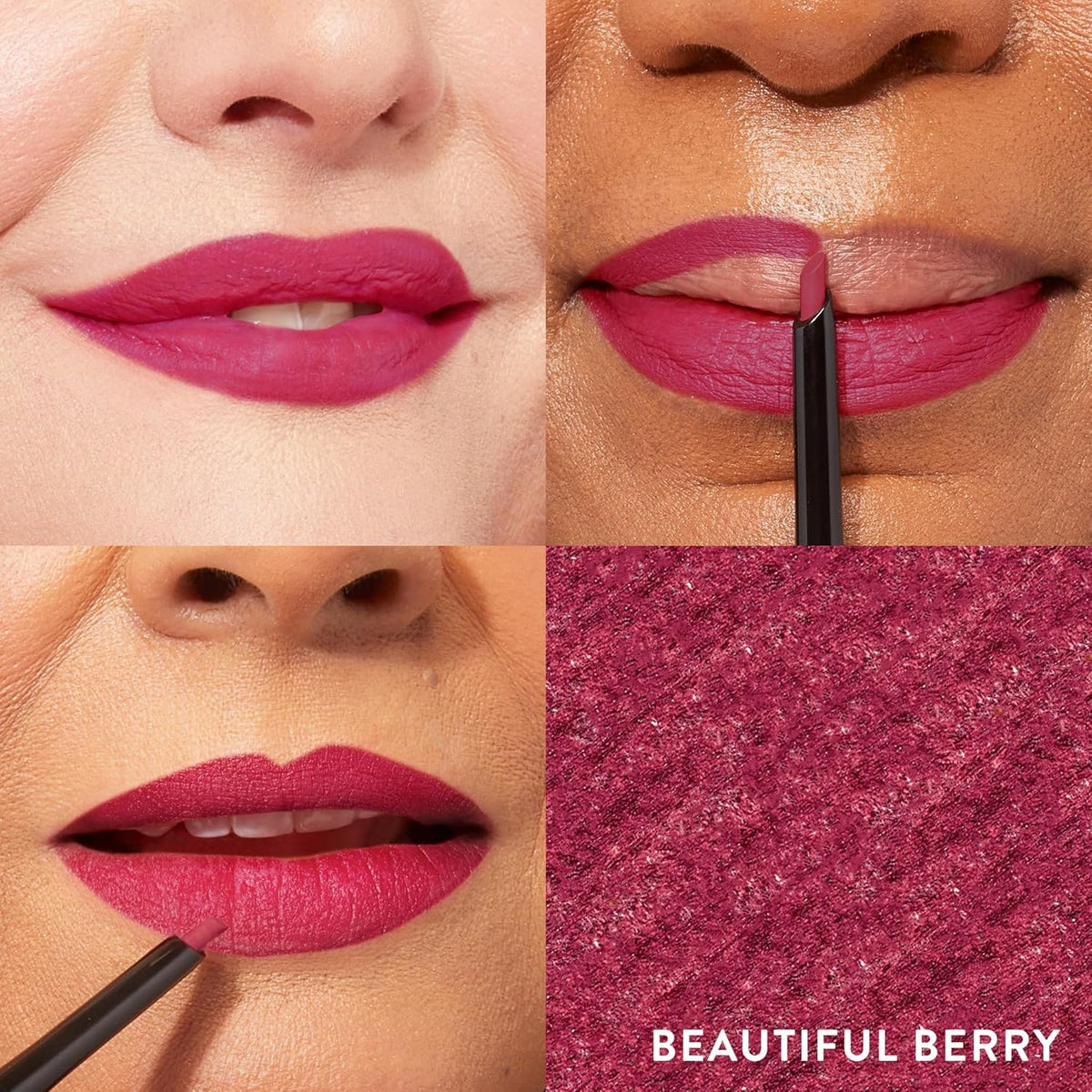 LAURA GELLER NEW YORK Modern Classic Waterproof Lip Liner Beautiful Berry slanted tip detail