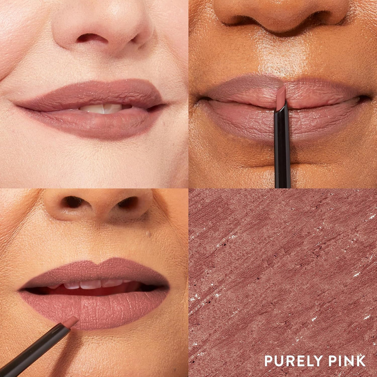 LAURA GELLER NEW YORK Modern Classic Waterproof Lip Liner Purely Pink slanted tip close-up