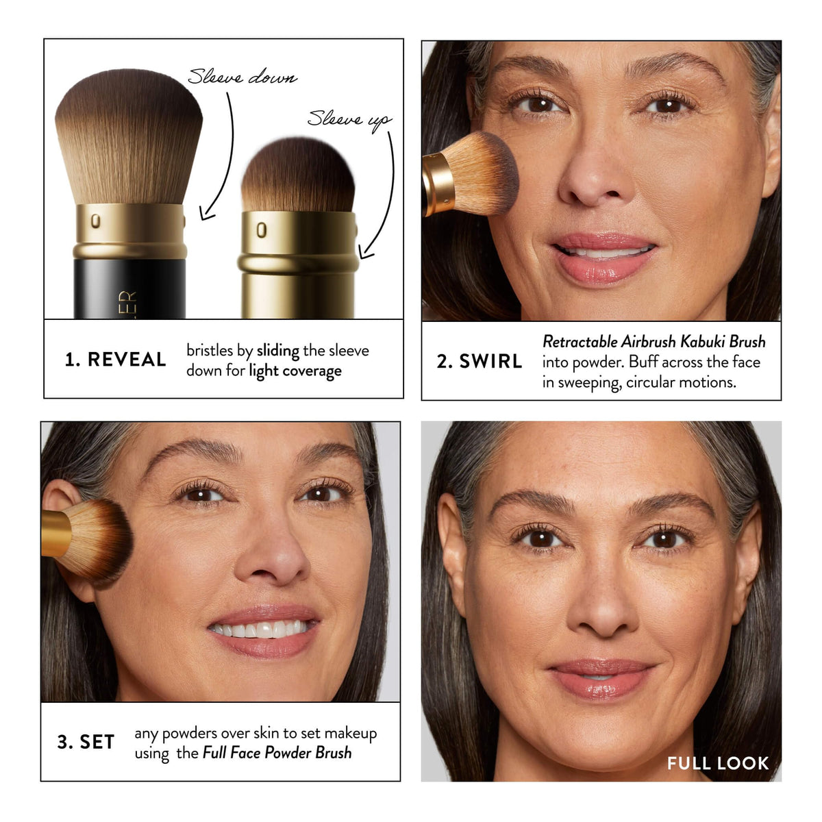 LAURA GELLER NEW YORK Retractable Airbrush Kabuki Brush in use