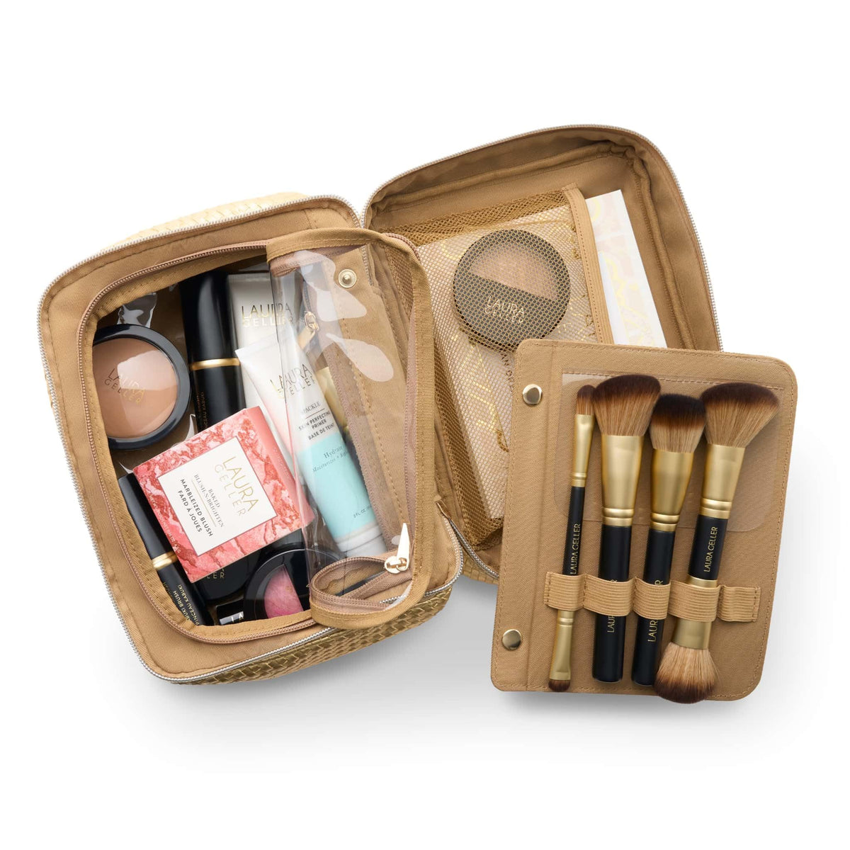 LAURA GELLER NEW YORK Train Case in travel setting