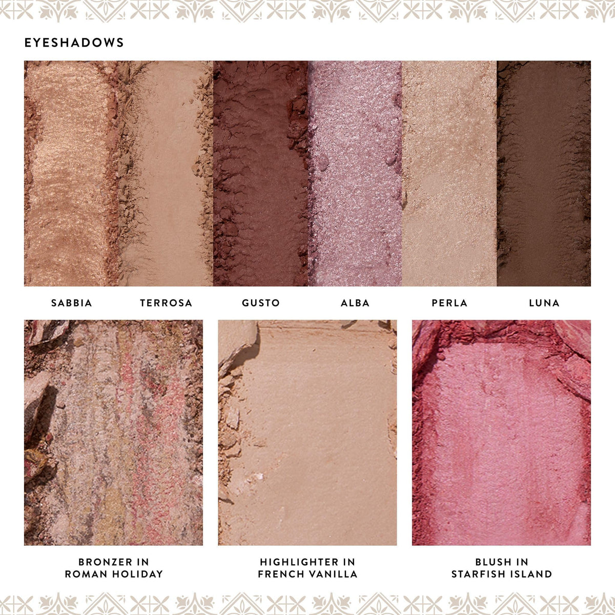 LAURA GELLER palette with blush, bronzer, and highlighter