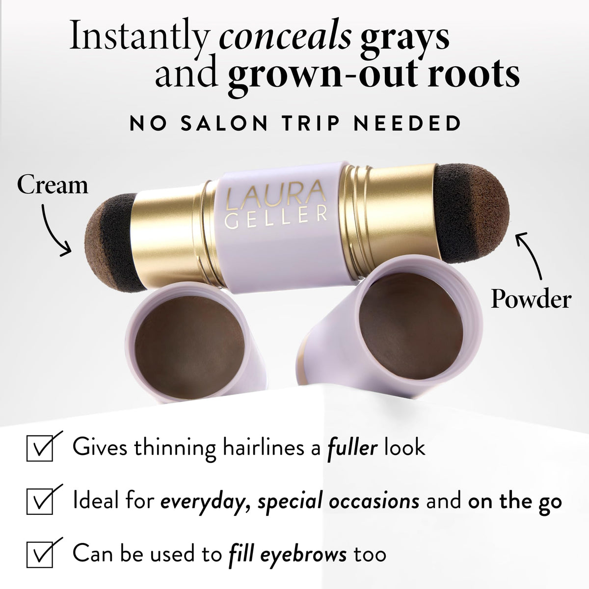 LAURA GELLER Root Touch-Up applicator with cream and powder