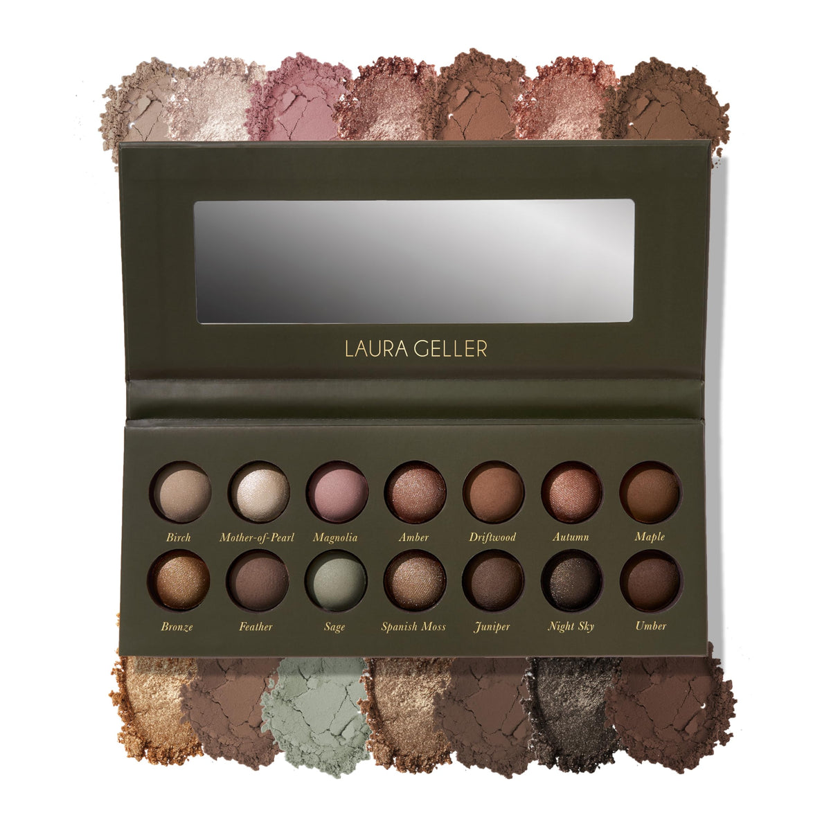 LAURA GELLER The Delectables Earthy Essentials Eyeshadow Palette front view