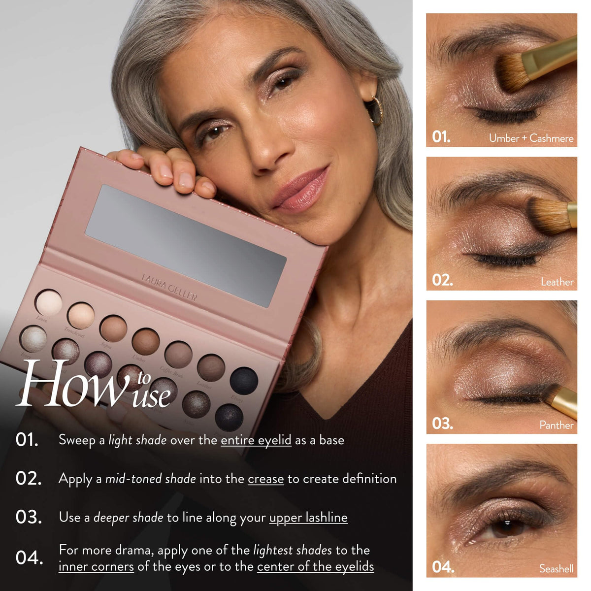 LAURA GELLER The Delectables Eyeshadow Palette close-up of shades
