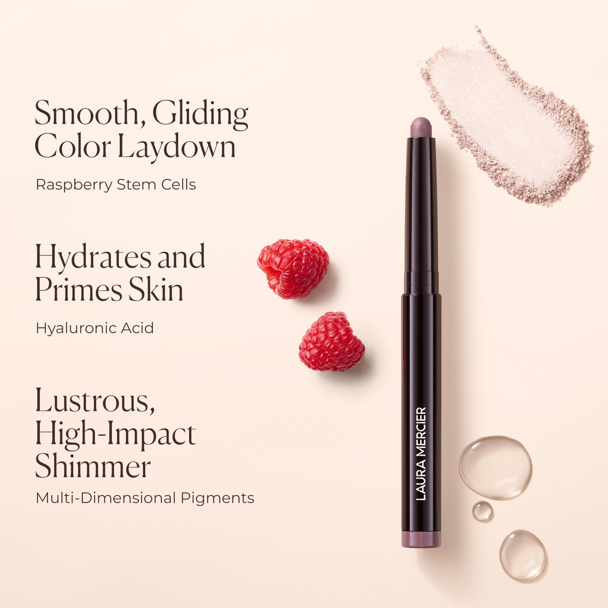 Laura Mercier Caviar Stick Cream Eyeshadow Aurora applied on eyelid