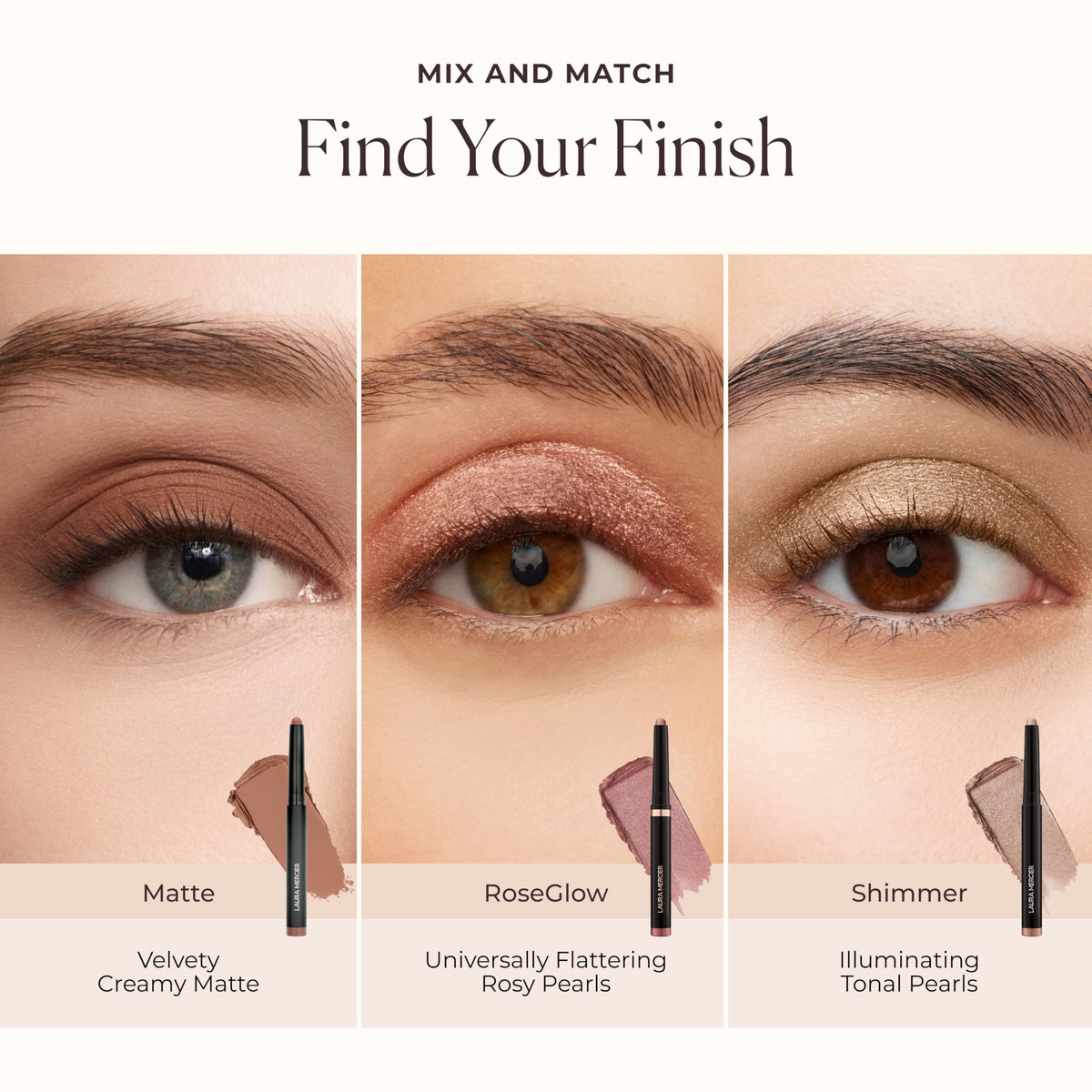 Laura Mercier Caviar Stick Cream Eyeshadow Cobblestone with other makeup products