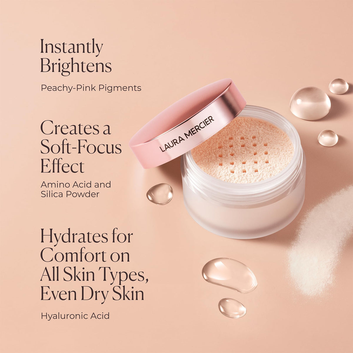 Laura Mercier powder with natural light background