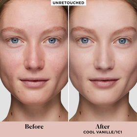 Laura Mercier Real Flawless Liquid Foundation 1C1 Cool Vanille texture close-up