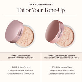 Laura Mercier Translucent Loose Setting Powder in use during makeup application