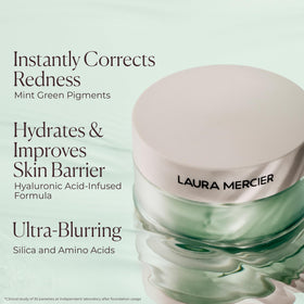 Laura Mercier Translucent Loose Setting Powder Mini Mint Green with makeup brush