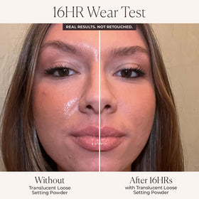 Laura Mercier Translucent Loose Setting Powder on a vanity