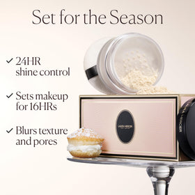 Laura Mercier Translucent Loose Setting Powder opened with puff