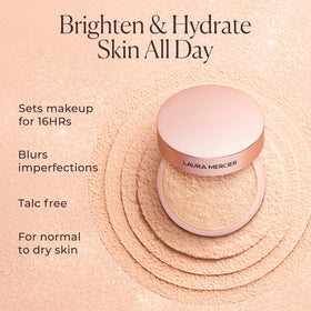 Laura Mercier Translucent Loose Setting Powder Ultra-Blur Mini on a vanity