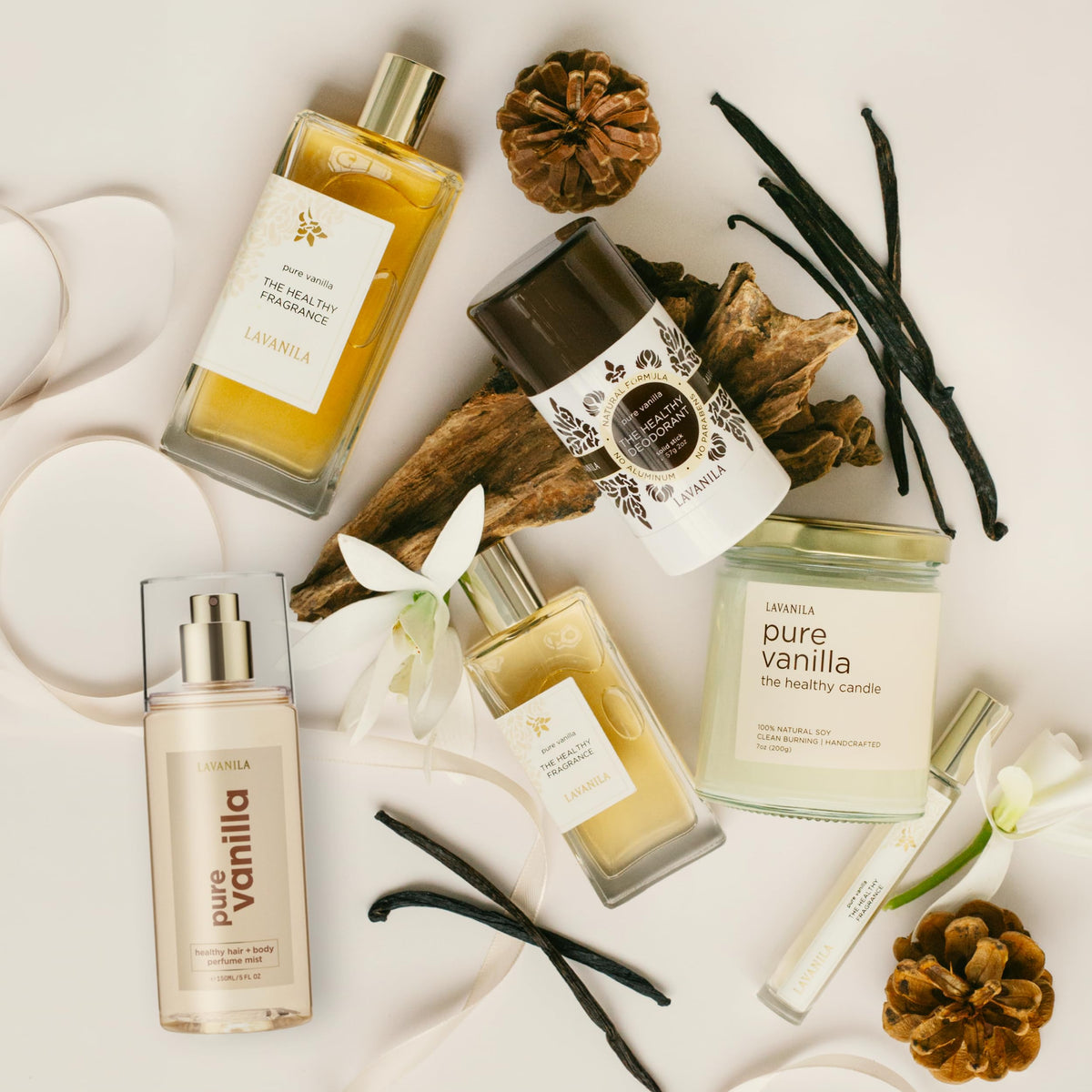 Lavanila Pure Vanilla Perfume roller in lifestyle setting