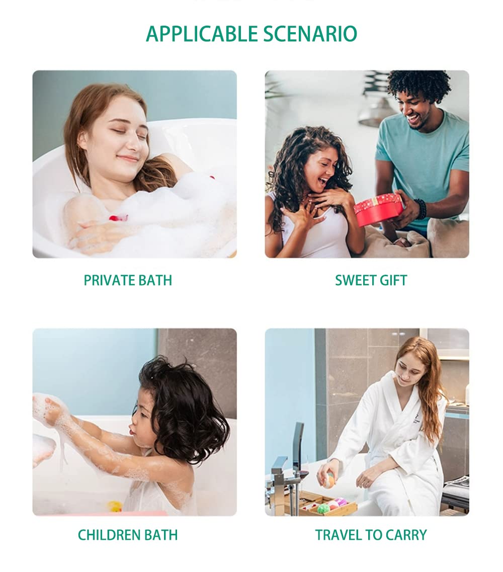 Lavender bath bomb from LeapLife in a bathtub