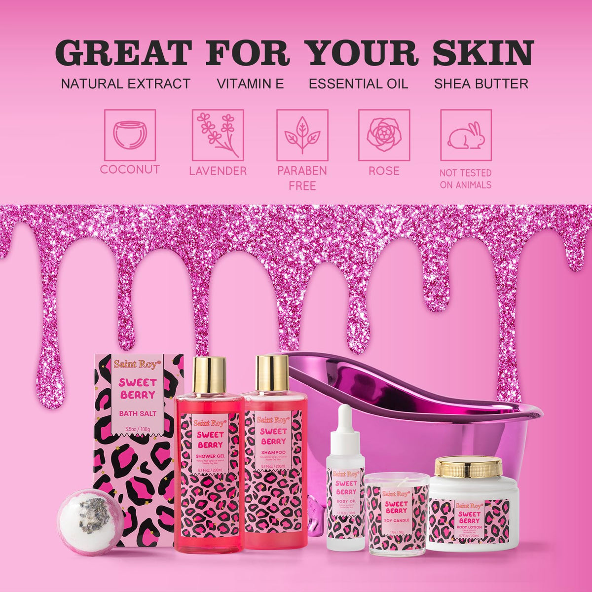 Lavender essential oil featured in the Saint Roy gift set