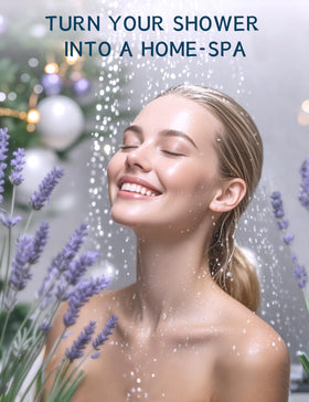 Lavender shower steamer dissolving in shower