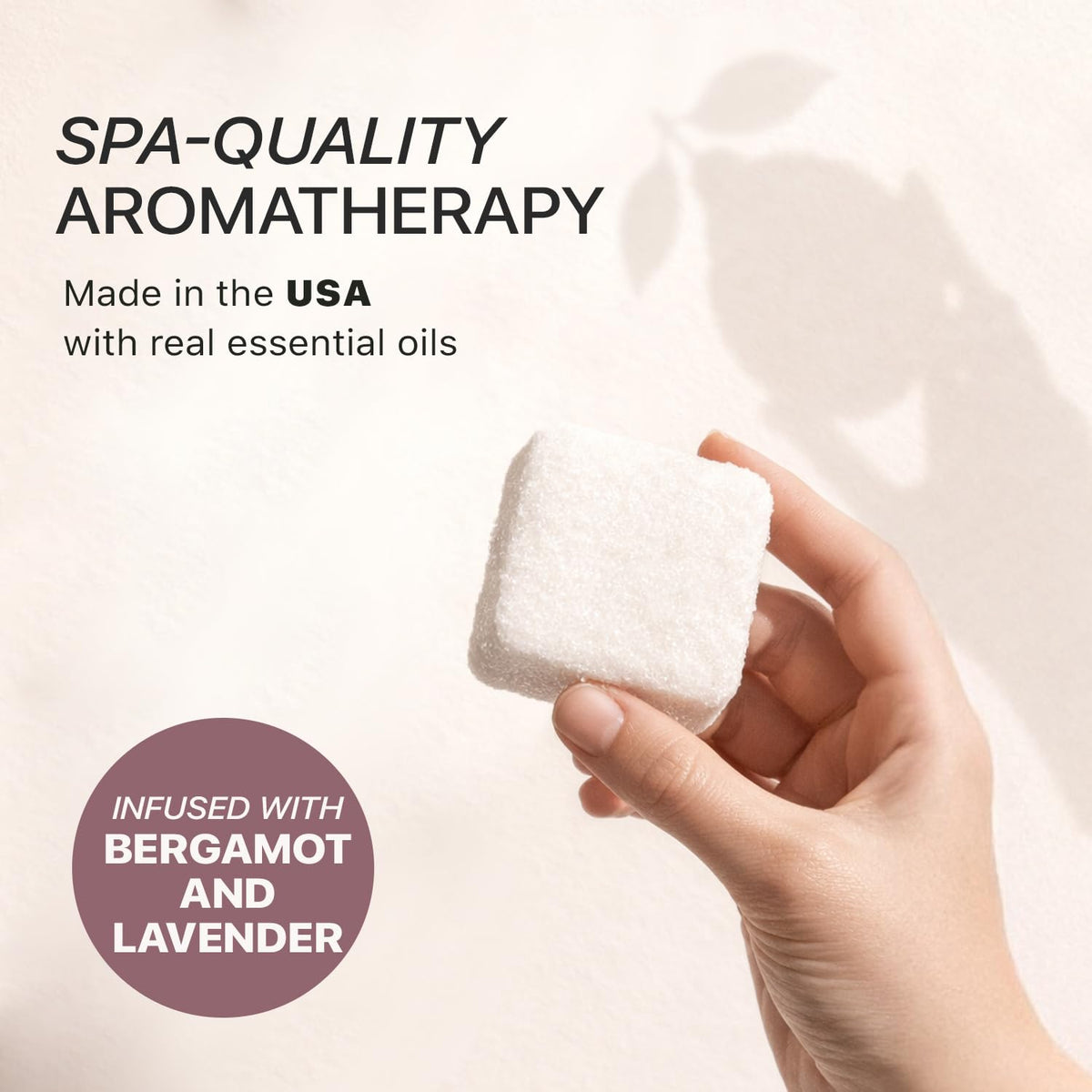 Lavender Shower Steamers in a bath setting