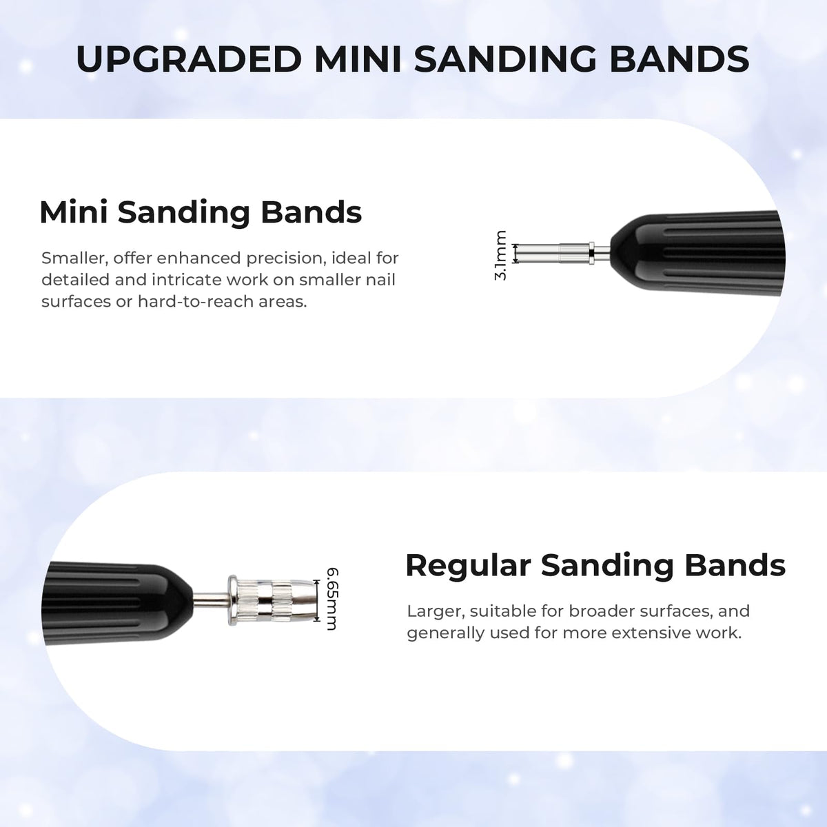 Lavinda Nail Drill Bits showing different grit sizes