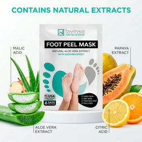Lavinso Foot Peel Mask packaging side view