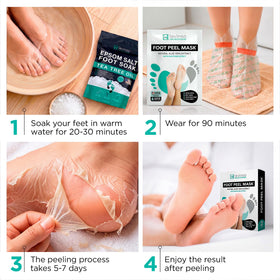 Lavinso Foot Peel Mask socks laid out flat