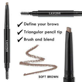 LAVONE Brow Pencil in Dark Brown with retractable tip