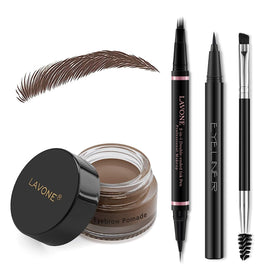 LAVONE Eyebrow Pen Kit dark brown pencil and pomade front view