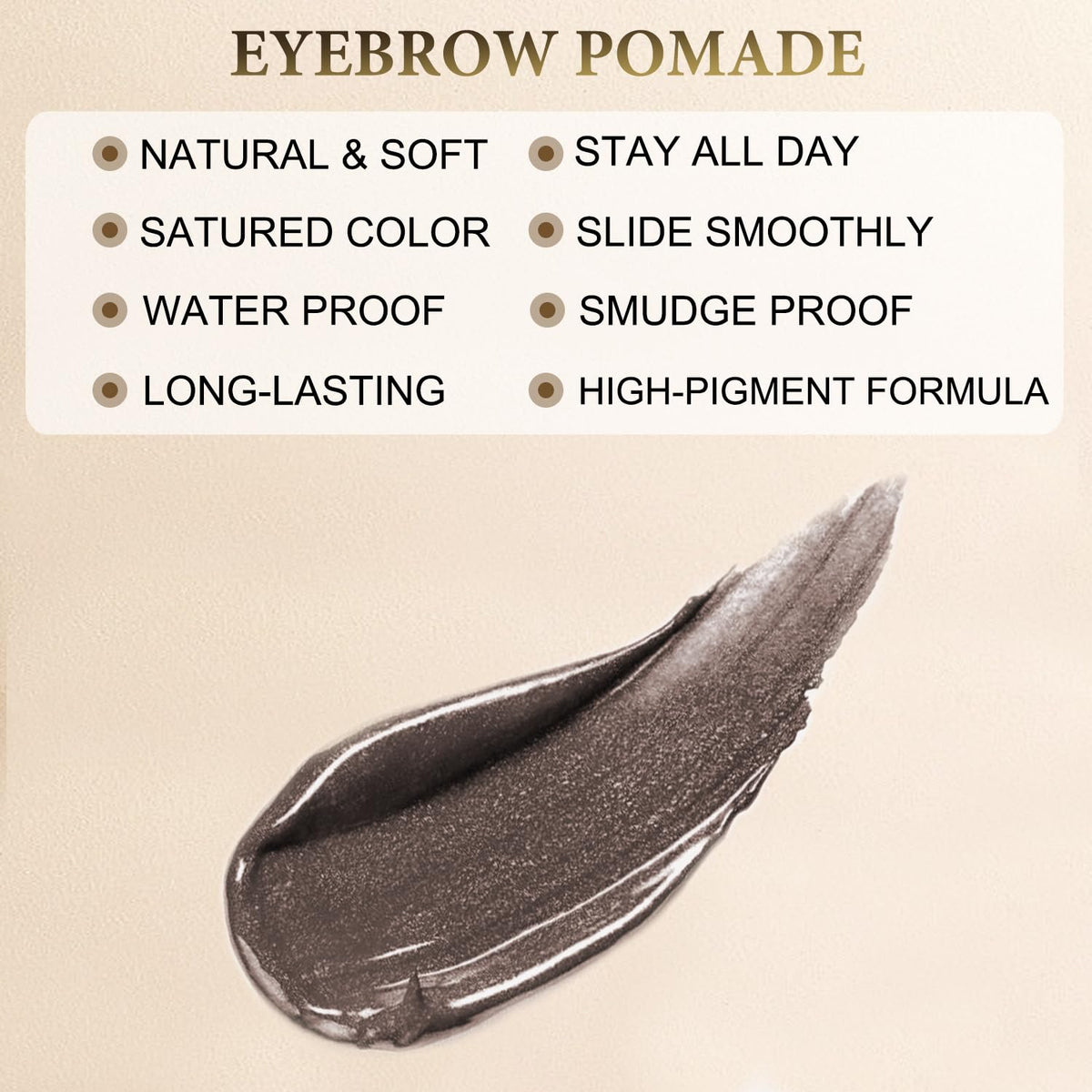 LAVONE Eyebrow Pomade in dark coffee with applicator brush