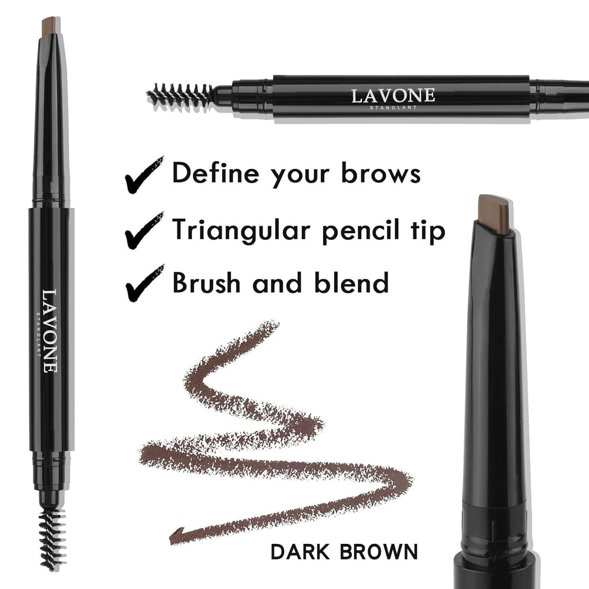 LAVONE Eyebrow Pomade in dark gray with applicator