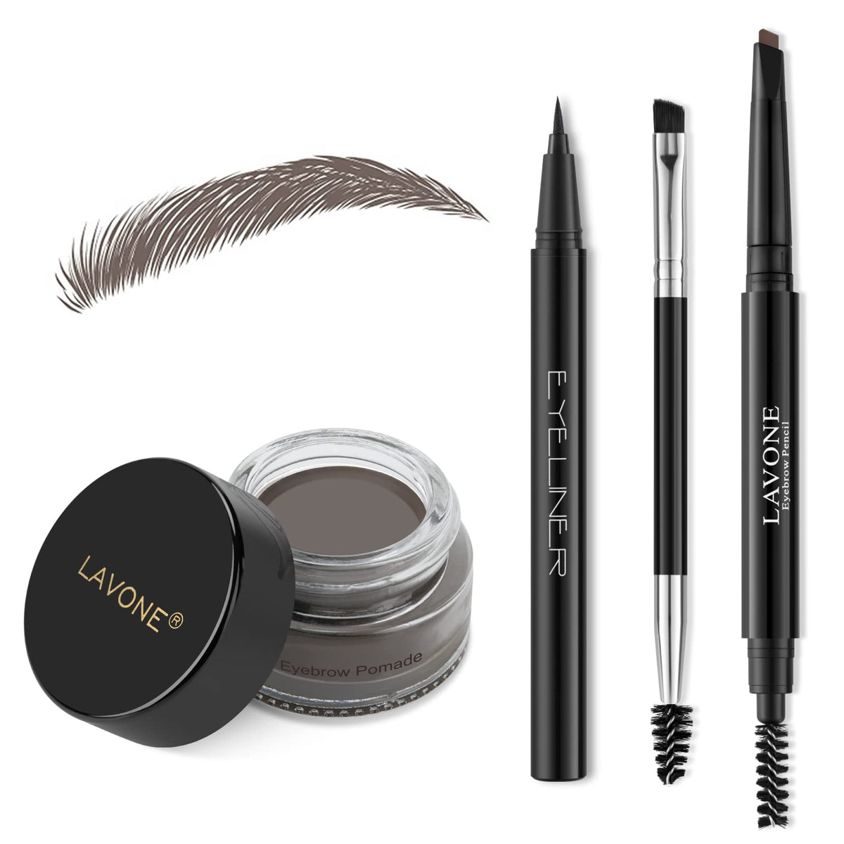 LAVONE Eyebrow Stamp Pencil Kit with pomade and brush