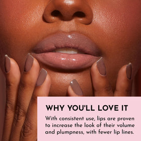 LAWLESS Forget The Filler Lip Plumper Gloss in use on lips
