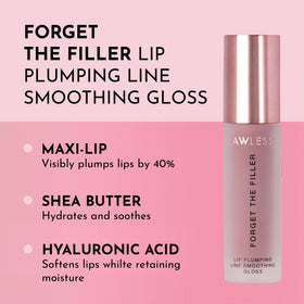 LAWLESS Forget The Filler Lip Plumper Gloss Velvet Pink applicator close-up