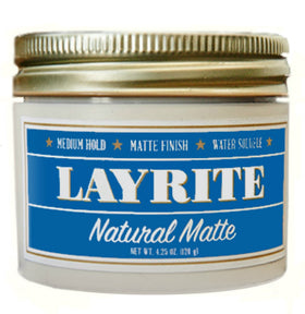 Layrite Natural Matte Cream 4.25oz front view with packaging