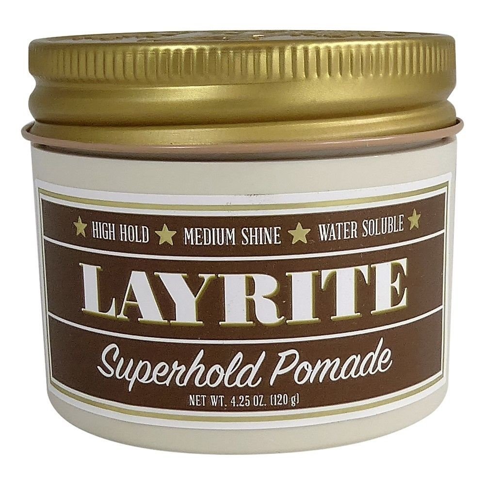 Layrite Superhold Pomade 4.25 oz front view with orange packaging