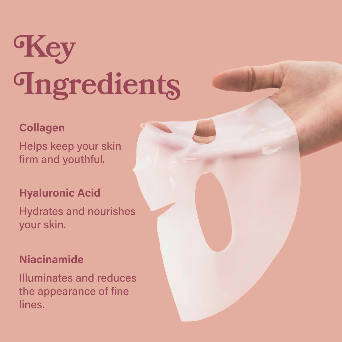 LE GUSHE Korean Collagen Face Mask on a model's face
